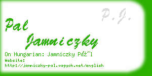 pal jamniczky business card